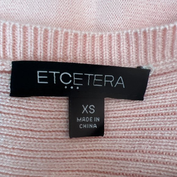 Etcetera Sweater L/Sleeve Split In Back Scoop Neck Pullover Knit  L/Pink Size XS - Picture 9 of 10